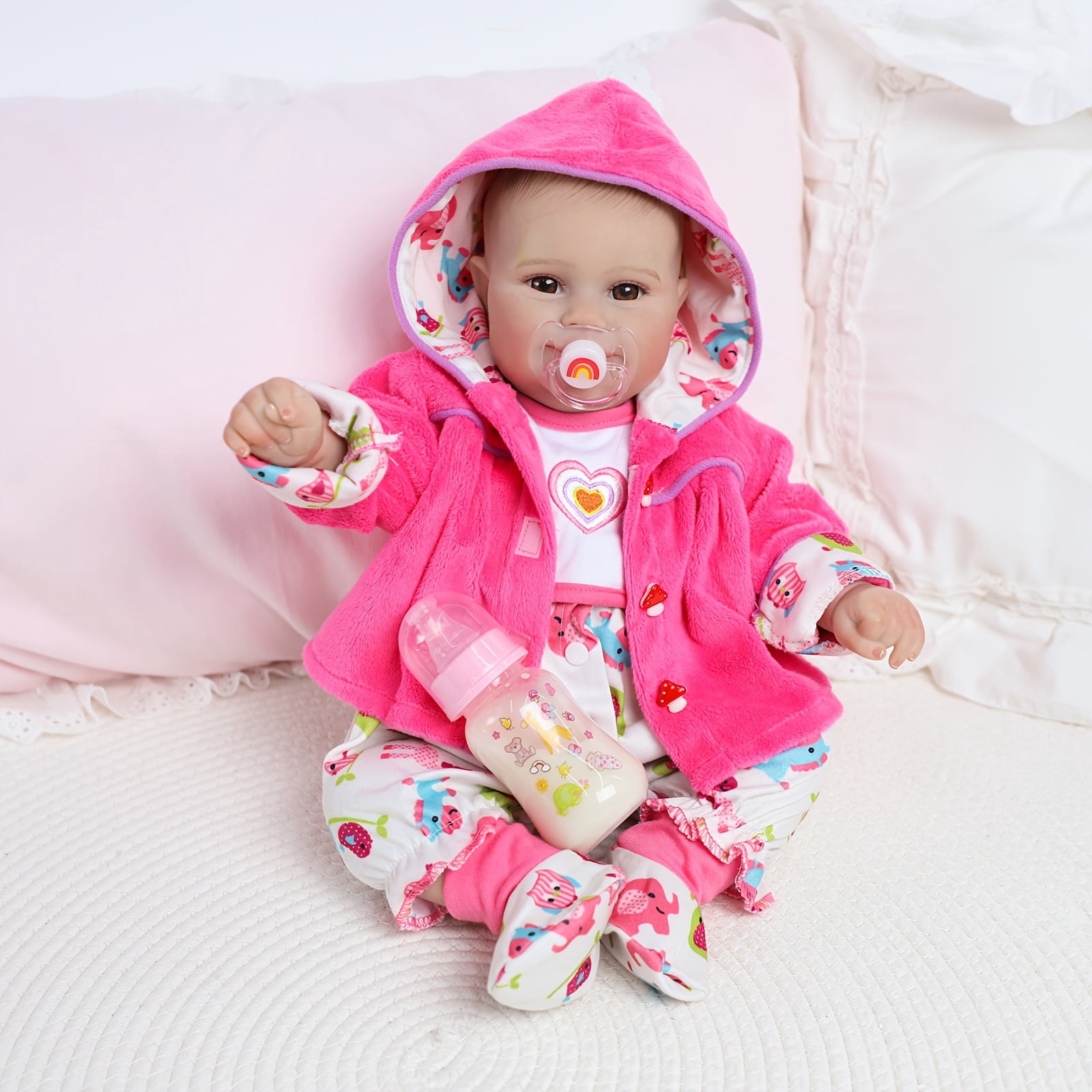 20 Inch Reborn Baby Doll Sunny, Cute Soft Vinyl Realistic Baby Doll, Poseable Smiling Newborn Doll, Perfect Gift For Kids Age 3+ Christmas Gift