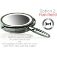 thumbnail image 3 of OVENTE 7'' Hand Mirror, 1X 8X Magnifier, Tabletop & Wall Mount, Three Tone LED Lights, Polished Chrome MFM70CH1X8, 3 of 9