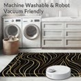thumbnail image 5 of ODIKA 3'x5' Machine Washable Non-Slip Area Rug, Abstract Waveform with Metallic Gold Accents and Fluid Line Motifs High Traffic Rug, Black, 594060, 5 of 5
