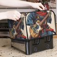 thumbnail image 7 of Xecao Samurai Frog Guitar Print 4 Slice Toaster Cover with Pockets, Small Appliance Cover, Dust and Fingerprint Protection, Machine Washable, 7 of 7