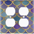 thumbnail image 3 of Metal Light Switch Plate Outlet Cover Mermaid Blue Purple MER008, 3 of 13