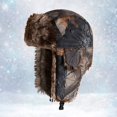 thumbnail image 4 of Unisex Cap Camouflage Plush Lining Ear Protection Brimless Windproof Autumn Winter Thicken Riding Trapper Hat for Outdoor, 4 of 10