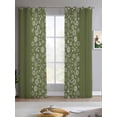 thumbnail image 2 of Japanese Sheer Curtains 84 Inch Length 2 Panels Set for Living Room/Bedroom, Green Rustic Retro Pastoral Floral Leaves Kitchen Curtains Grommet Semi-Sheer Curtains Drapes Window Treatments 52"x84"x2, 2 of 7