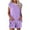 Purple, variant on DDAPJ pyju Two Piece Sets for Women Summer Lounge Set Casual Beach Vacation Outfits Cap Sleeve Tops and Shorts Sets with Pockets Black L
