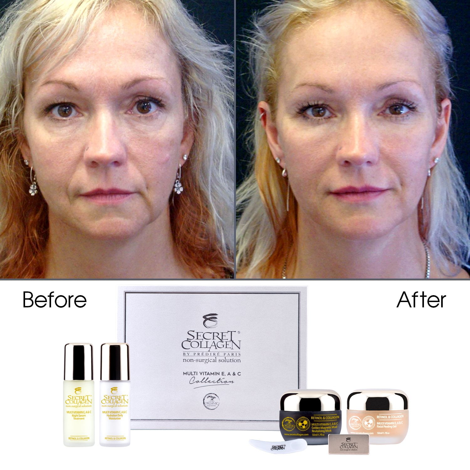 Secret Collagen Multi Vitamin Collection Hydration Daily Moisturizer Night Serum Treatment Facial Peeling Gel Golden Magnetic Mud Revitalizing Mask Walmart Com Walmart Com