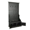 thumbnail image 3 of Mary Accent Hall Tree Coat Rack with Bench- 4 Hooks- Farmhouse Black, 3 of 7