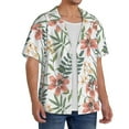 thumbnail image 2 of Kdxio Men's Hawaiian Shirt for Men Short Sleeve Shirt Lilies Flowers Summer Casual Holiday Beach Button Down T-Shirts, 2 of 7