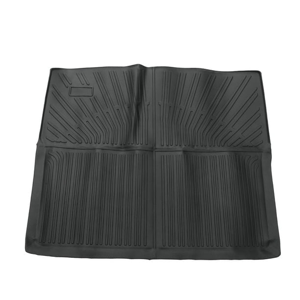 Alfombrilla de carga única Bargains para maletero, alfombra de carga para equipaje, bandeja para maletero para Nissan Ariya 2023-2024, Negro TPE 1 Pc Cara plana Patrón de rayas Trasera Antideslizante