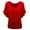 Red, variant on ICHUANYI Fashion Casual Women Solid Short Sleeve Batwing Sleeve Blouse V-Neck Loose Tops