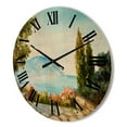 thumbnail image 3 of Designart 'Beautiful Mountains View By The Sea Side' Nautical & Coastal Wood Wall Clock, 3 of 5