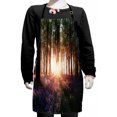 thumbnail image 1 of Forest Kids Apron, Bluebell Woods Sunrise with White Rabbit Sunny Spring Day in Woodland, Boys Girls Apron Bib with Adjustable Ties for Cooking Baking Painting, Purple Green, by Ambesonne, 1 of 2