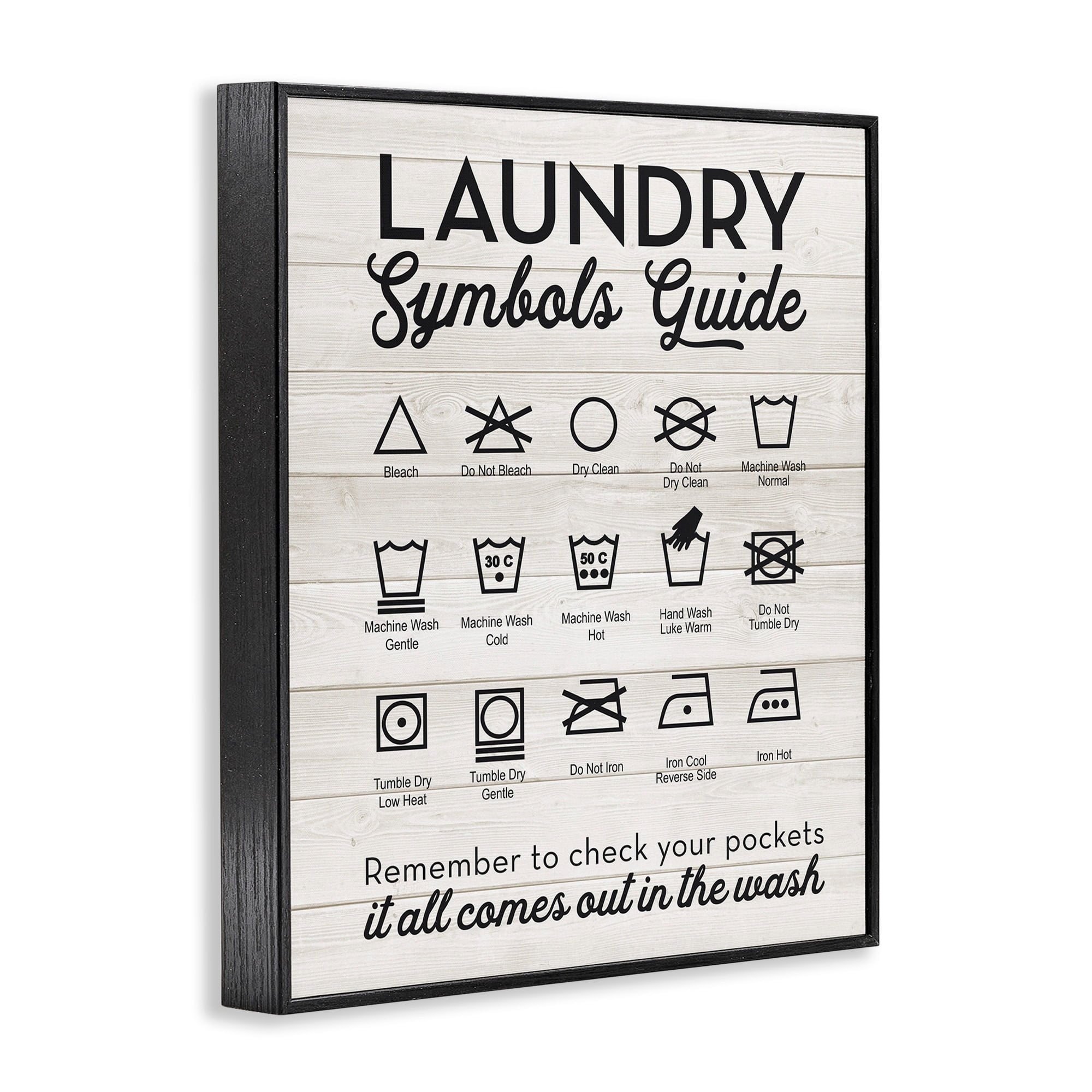 Stupell IndustriesLaundry Symbols Guide Typography Framed Wall Art by Lettered and Lined