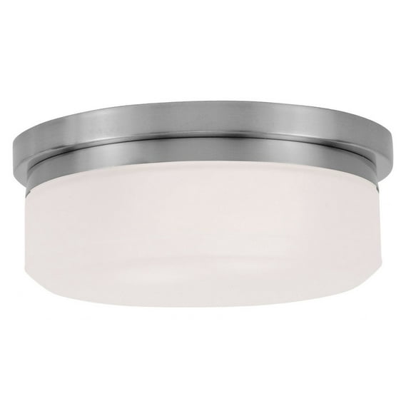 2 Light Flush Mount in Coastal Style 8 inches Wide By 4.5 inches High-Brushed Nickel Finish Bailey Street Home 218-Bel-1120109