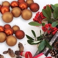 thumbnail image 3 of Northlight 12ct Shatterproof 4-Finish Christmas Ball Ornament Set 4" - Orange, 3 of 3
