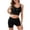 01 Black, variant on Camisole Shorts Pajamas Sets for Women Sexy Lace Trim Crop Top Summer Ribbed Knit Sleepwear 2 Piece Pjs Lounge Set