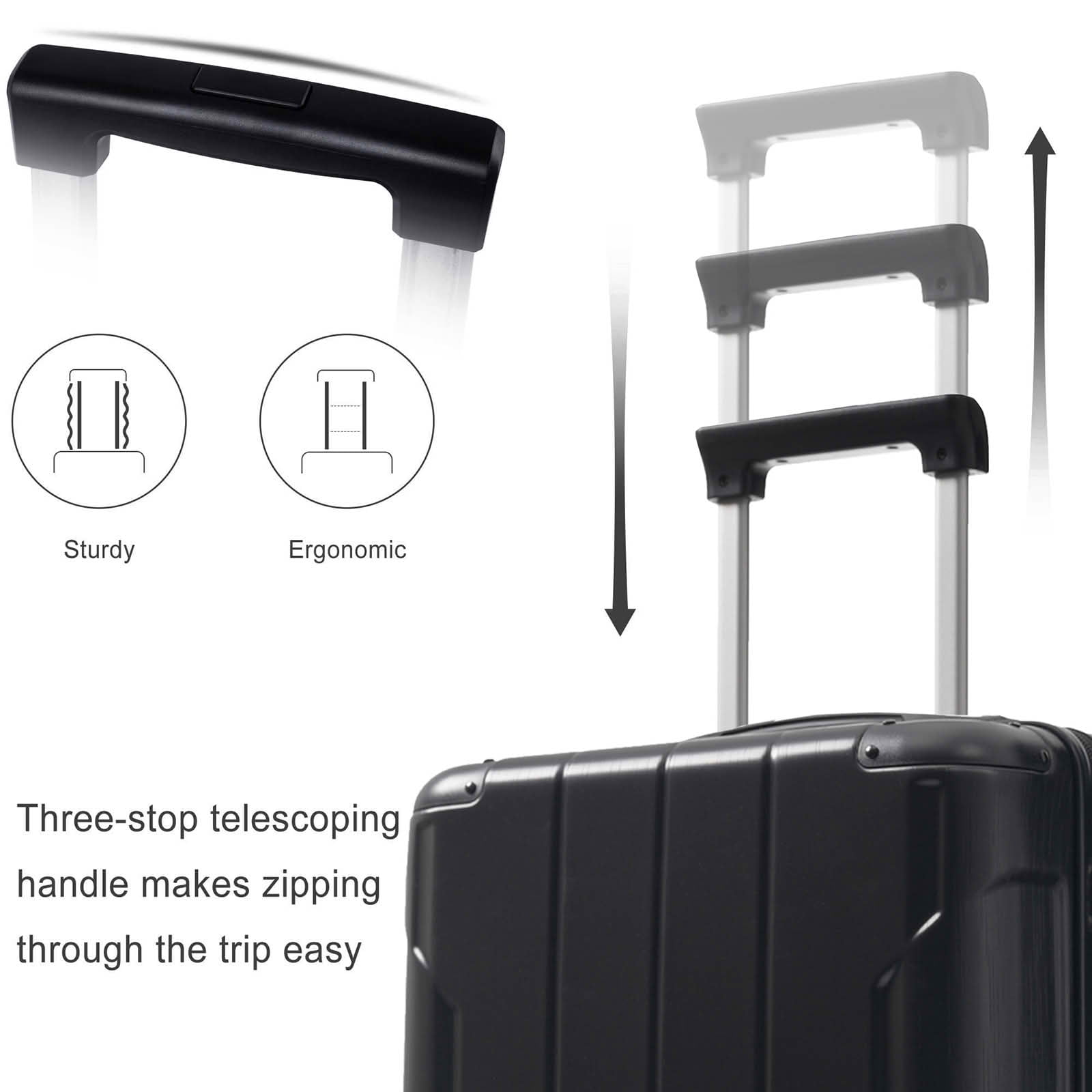 MAYEERTY 24 Inch Expandable Hardshell Checked Luggage, Lightweight Durable ABS Suitcase with Double Spinner Wheels and TSA Lock