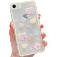 thumbnail image 1 of Funda compatible con iPhone 7/8 SE con diseño de mariposas y flores de dibujos animados para mujeres y niñas, estética kawaii, fina, suave, de TPU transparente, para iPhone 7/8 SE de 4,7 pulgadas, 1 of 8