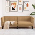 thumbnail image 1 of vidaXL Sofa 3-Seater Brown Faux Suede Leather, 1 of 5