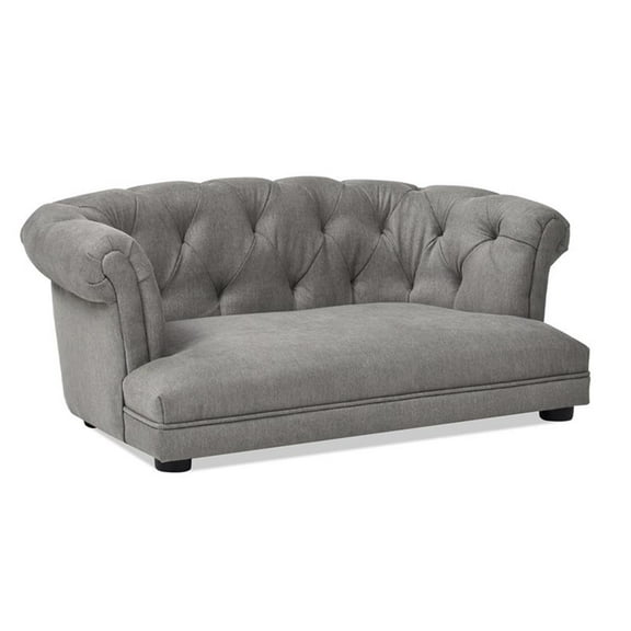 Pemberley Row Polyester Uptown Gray Dog Sofa Rectangular Tufted 36.5" Assembled