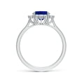 thumbnail image 2 of ANGARA Lab Grown 2 Ct Prong-Set Blue Sapphire Halo Engagement Ring for Women in 14K White Gold (Size-9x7mm) | September Birthstone, Anniversary, Jewelry Gift for Women | Lab-Grown Blue Sapphire Ring, 2 of 8