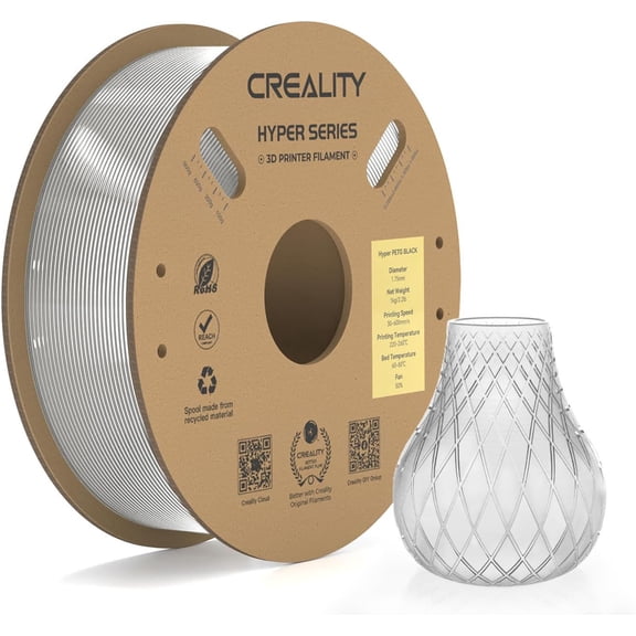 Creality Transparent PETG Filament 1.75mm High-Speed 3D Filament for K1 Max 30-600mm/s Printing 1kg/2.2lbs Spool w Dimensional Accuracy  /- 0.03mm