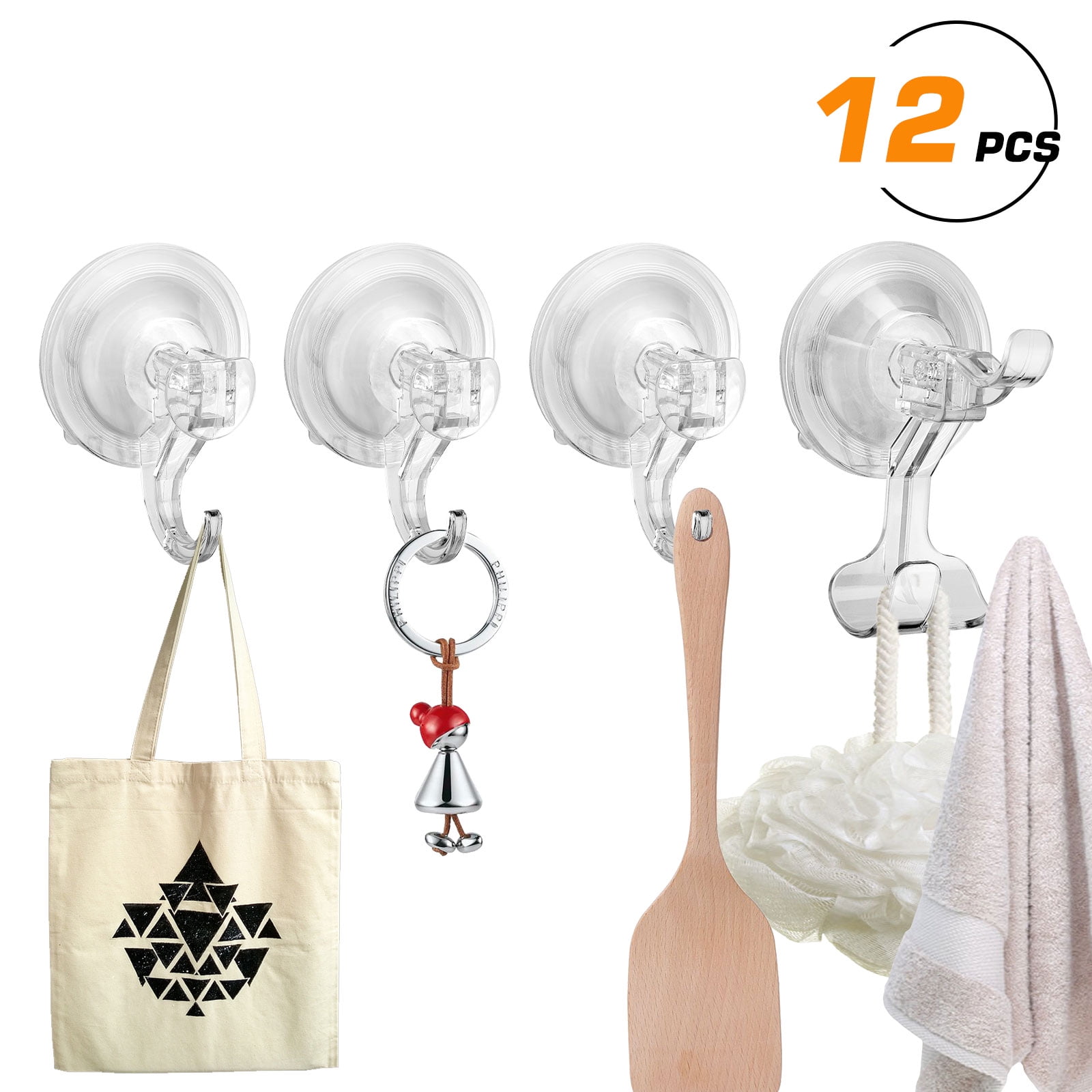 3/6/12Pcs Suction Cup Hooks Powerful SuperLock Suction Hooks, Heavy