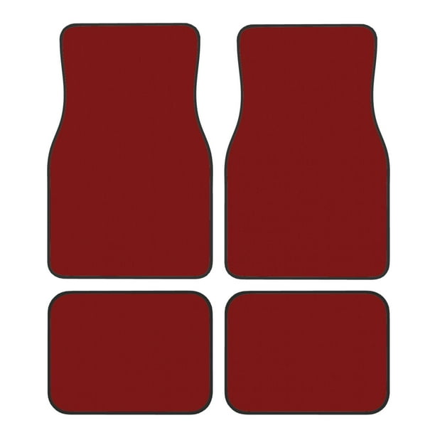 Fotbe Maroon Juego de 4 Tapetes para Auto con Estampado – Alfombrillas de Goma Reforzada, Diseño Antideslizante, Protección para Todo el Año – Vehículos, Autos, Camionetas y SUVs