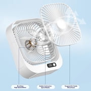 Desktop Fan Air Circulator, Illuminated Cooling Ventilador, Triple-speed Rotatable Fan, Quiet Rechargeable Multifunctional Device for Home Office Bedroom Camping Travel Indoor Use