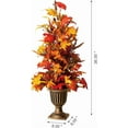 thumbnail image 2 of Pack of 2 Fall LED Lighted Maple Tree, Artificial Tree Urn Potted Porch Tree with Timer and 20 Warm White LED Lights, Decorative Front Door Tree Orange, 3 ft, 2 of 9