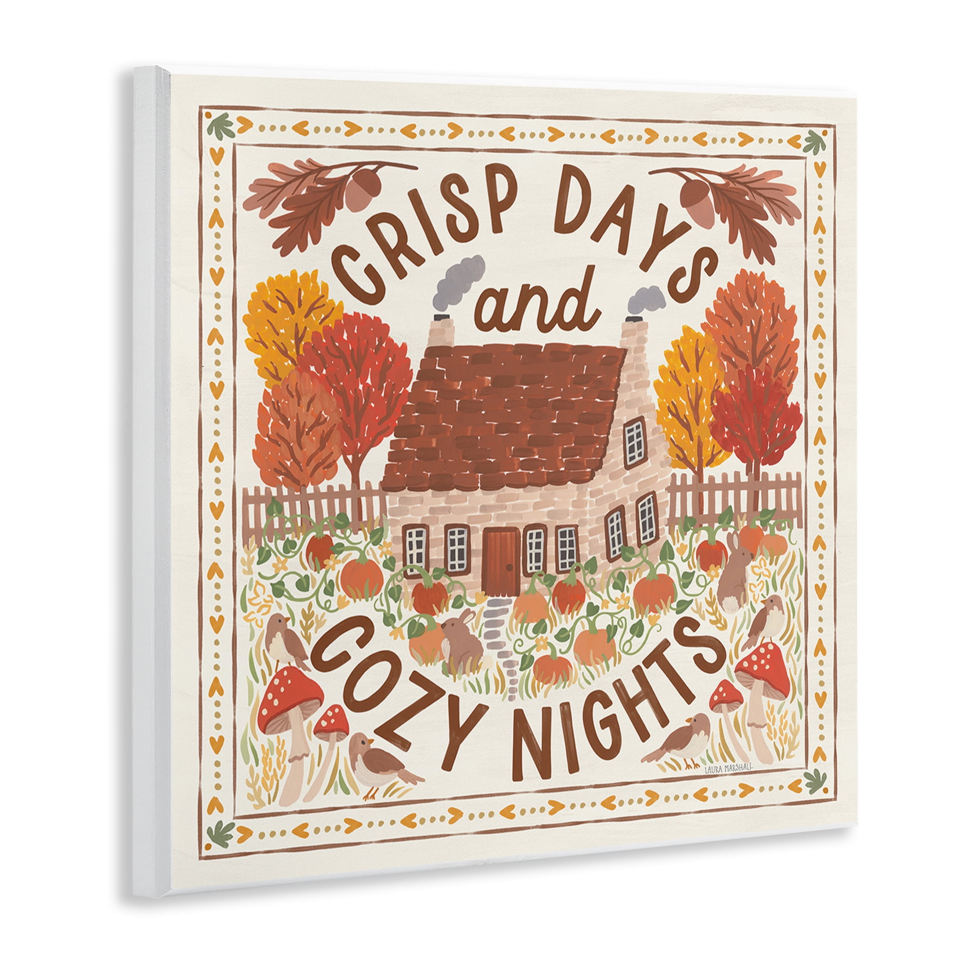Stupell Industries Crisp Days & Cozy Nights Landscape Painting Unframed Art Print Wall Art, 12 x 12