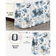 thumbnail image 3 of Vintage Blue Bed Skirt Queen Size 18" Drop Brown Watercolor Flowers Petals Abstract Art Ruffled Wrap Around Bed Skirts Adjustable Elastic Bedskirt Dust Ruffle for Queen Size Bed, 3 of 7