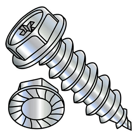 

8-18X5/8 Phillips Indent Hex washer Serrated Self Tap Screw Type AB Full Thread Zinc (Pack Qty 9 000) BC-0810ABPWS