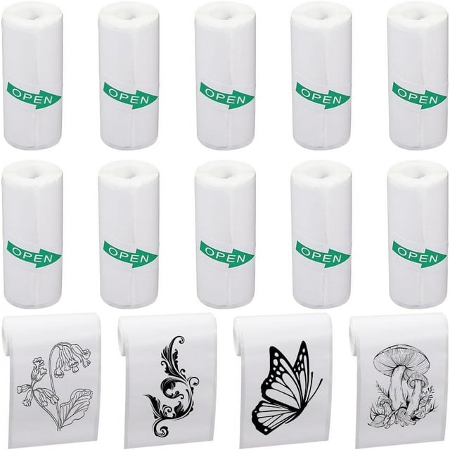 10 Rouleaux de Papier Thermique pour Reçus 5,2 cm de Large Blanc Sans BPA Papier Thermique Autocollant Rouleaux de Papier Thermique Carré pour Mini Imprimante Thermique