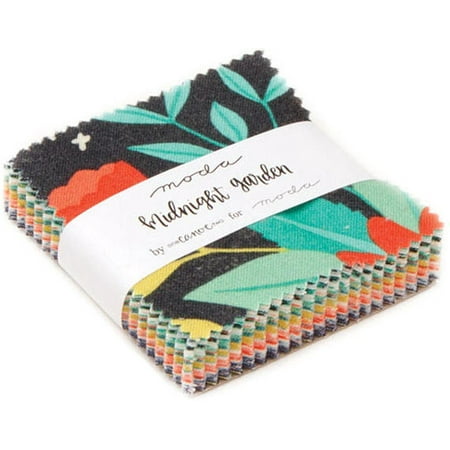 Garden Quilting Fabric - Midnight Garden Moda Mini Charm Pack by One Canoe Two; 42 - 2.5