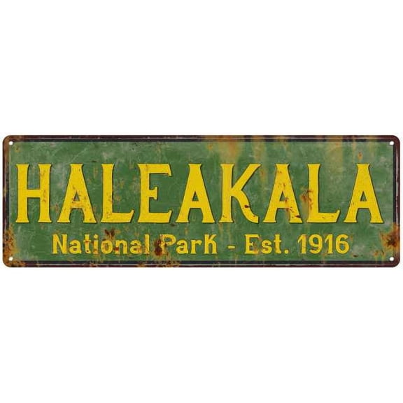 Haleakala National Park Rustic Metal 6x18 Sign Cabin Wall Decor 206180057016