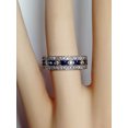 thumbnail image 5 of HeartsAndYou 4ct Round Natural Sapphire Moissanite Filigree Wide Band 14k SOLID White Gold, 5 of 9