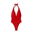 thumbnail image 2 of Womens Bikini Swimsuits, Women One Piece Swimsuits, Ladies Swimsuits, Womens Swimsuits, Tummy Control Swimsuits for Women One Piece Bathing Suit Push Up Slimming Swimwear, Red XL, 2 of 7