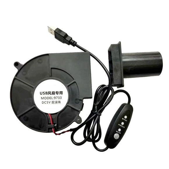 9733 Blower Fan Air Blower High Speed Dc 12v Turbo Centrifugal Fan With Variable Speed Controller For Oil Stove Bbq
