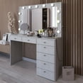 thumbnail image 5 of Boahaus GRWM Diana 1 Piece Modern Vanity Table Set with Built-in Lights and Charging Station, 7 Drawers, Greige, 5 of 15