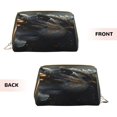 thumbnail image 3 of Easygdp Black And Gold White Horse Leather Makeup Bag Zipper Pouch Travel Cosmetic Organizer for Women and Girls, Make up Bag with Zipper, 3 of 8