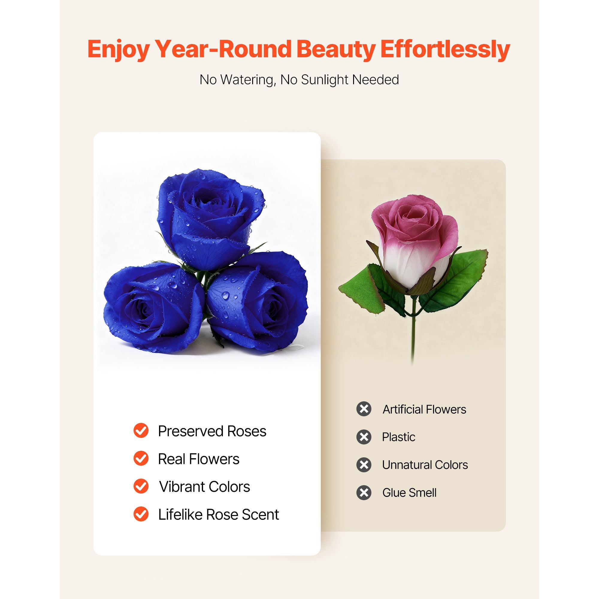 Preserved Roses 27 Real Roses in Heart Box, Lasts Up to 3 Years, No Watering Needed, Light Rose Fragrance, Romantic Gift for Valentine's Day Birthday Christmas