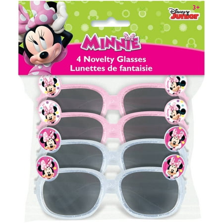 Minnie Mouse Plastic Novelty Glasses, Assorted, 4ct