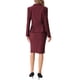 thumbnail image 3 of Conjunto de falda de 2 piezas para mujer INSPIRE CHIC, blazer peplum, falda lápiz de cintura alta, atuendo de trabajo en púrpura profundo, 3 of 6