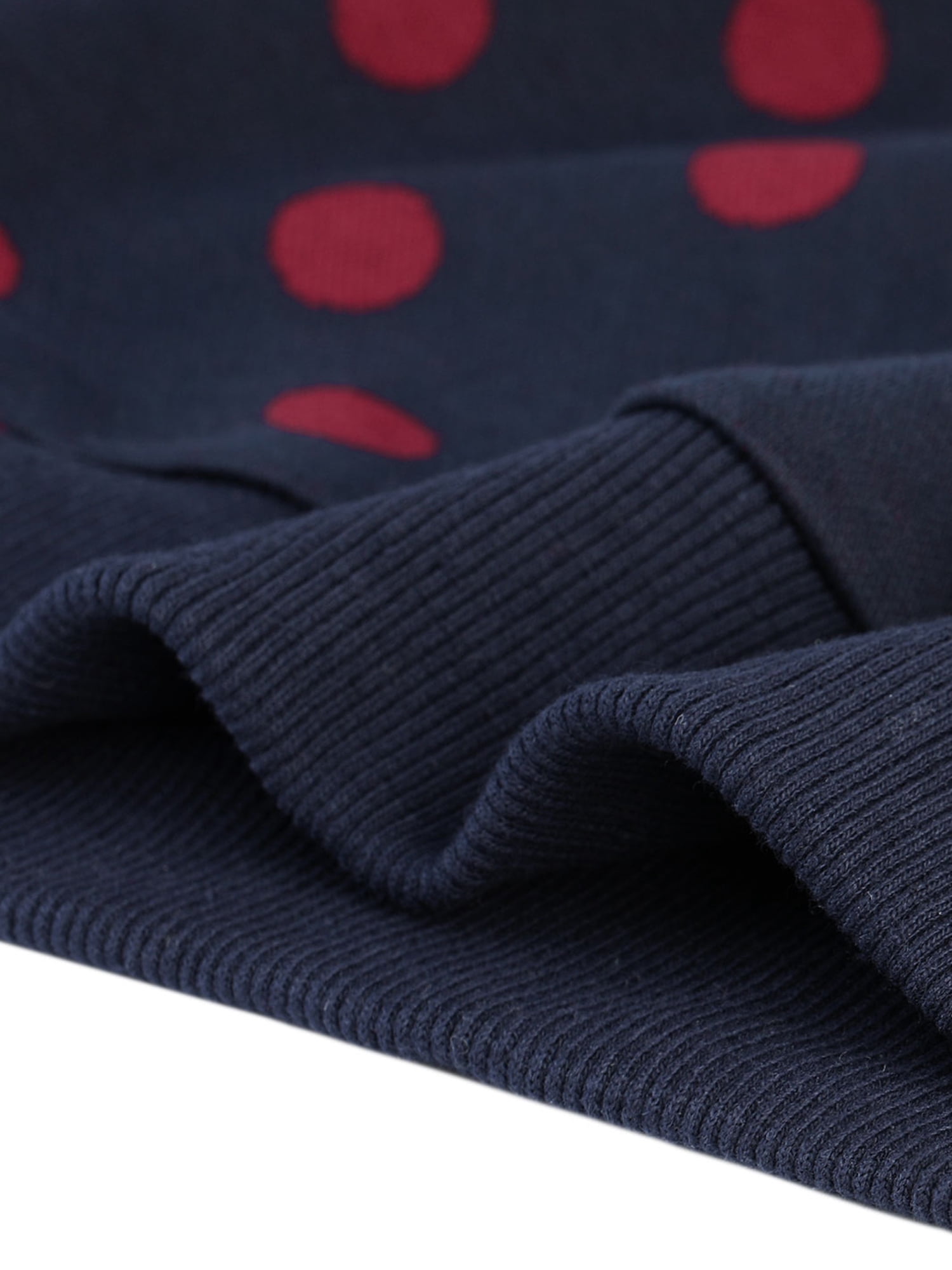 DARING DIVA Women's Knitted Pullover Polka Dots Winter Fall Sweaters XS Dark Blue