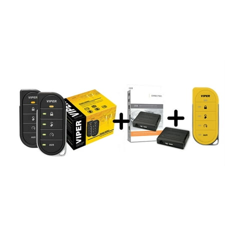 1 Mile Range Waterproof Transmitter (Viper 4806v w/ DB3 & 87856VY2-Way LED Remote Start System including Transmitter w/ 1 Mile Range & bypass module & Yellow Transmitter)