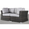 thumbnail image 2 of Living Source International Outdoor Wicker Loveseat w/ Cushions in Espresso/Gray, 2 of 4