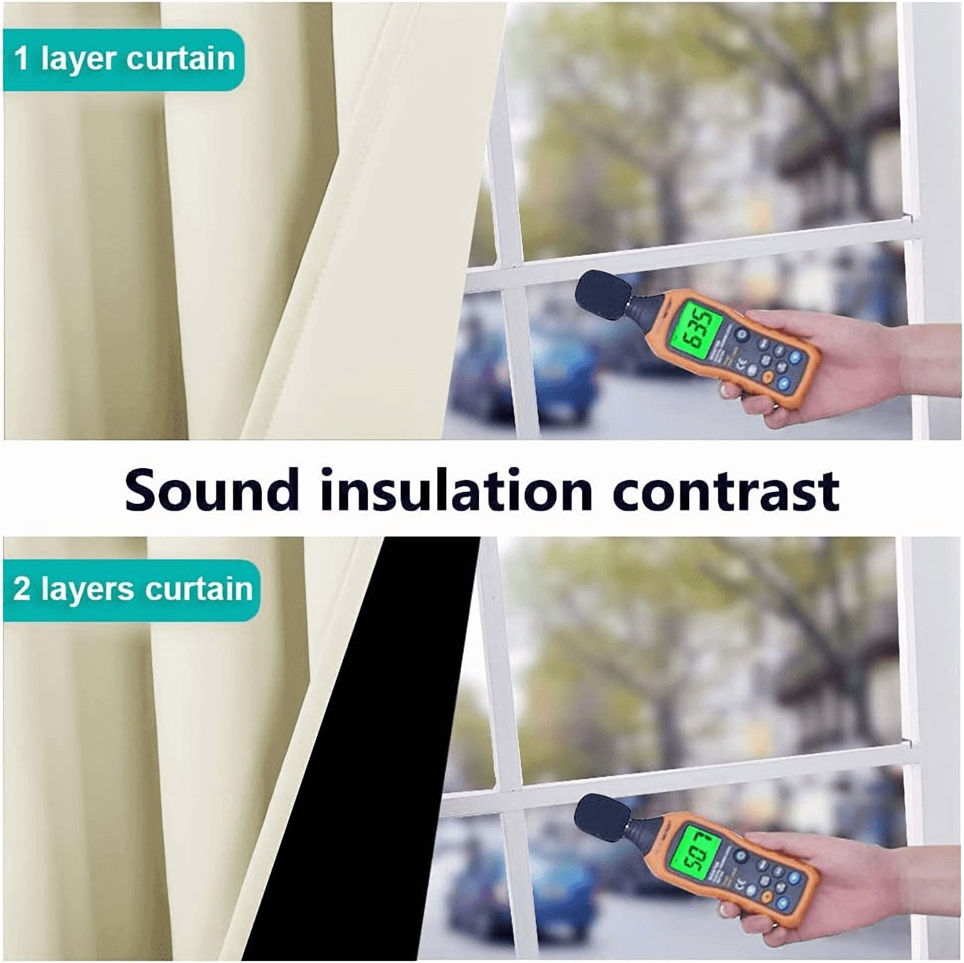 NICETOWN 100% Blackout Curtains Thermal Insulated Noise Reducing Grommet Drapes with Black Lining, Full Light Blocking Drapery Panels for Patio, Beige, 52 x 95 inches