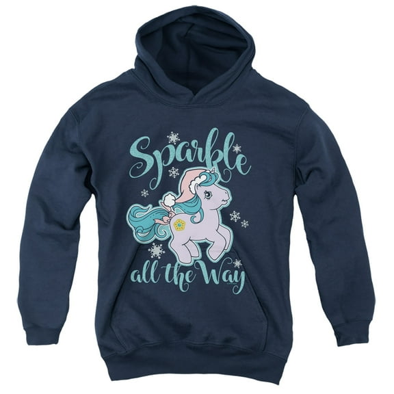 My Little Pony Retro Sparkle All The Way Youth Pullover Hoodie Sweatshirt Navy
