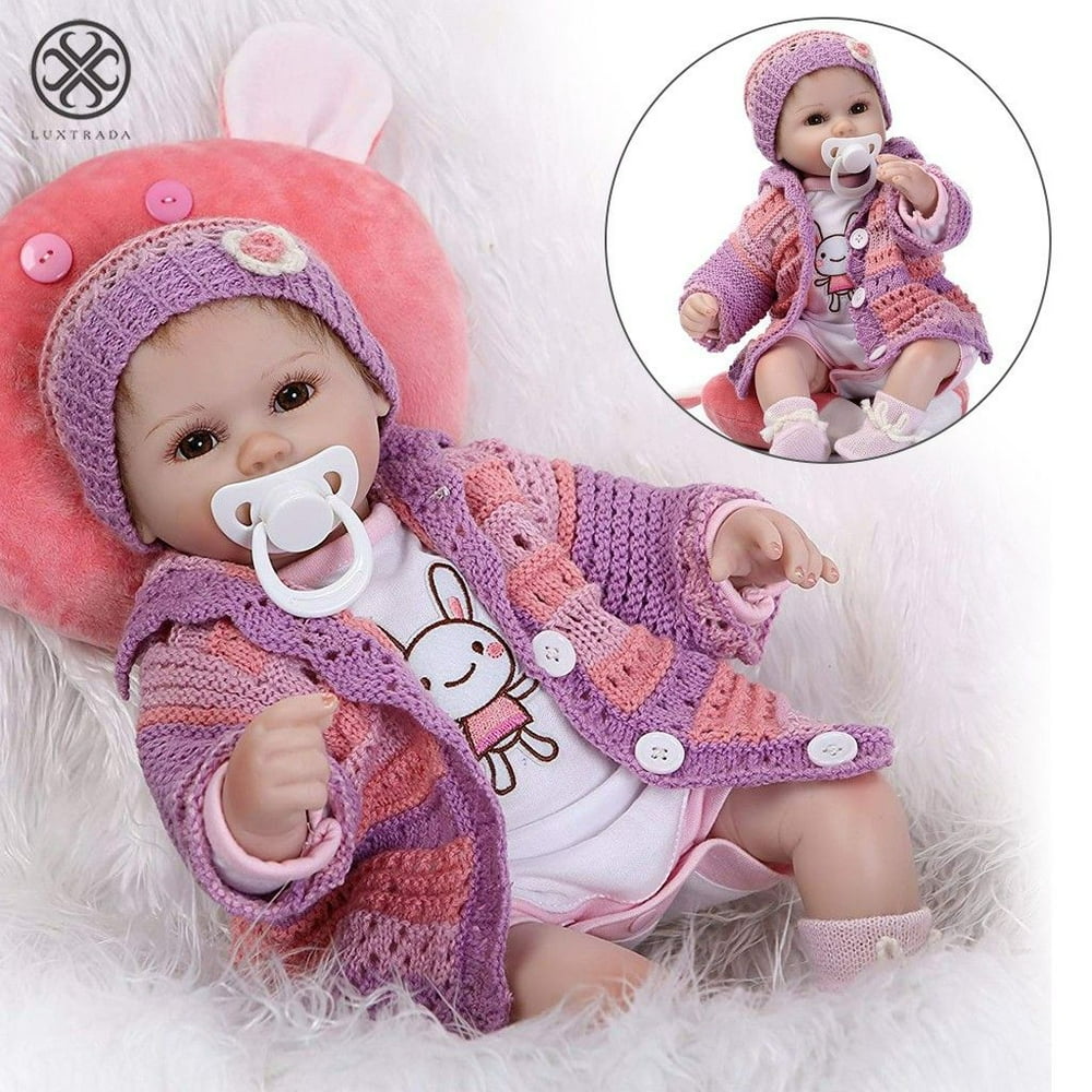 Luxtrada 18 inch Reborn Baby Doll Vinyl Newborn Lovely Gril Lifelike