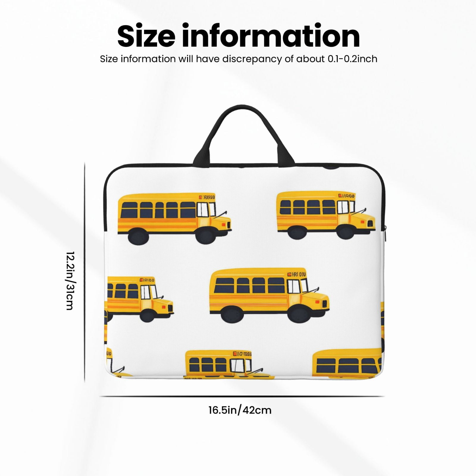 Laptop Sleeve Bag For Women Men 14inch Waterproof Durable Protective Computer Carrying Cover Handle Laptop Case Bag Yellow Bus